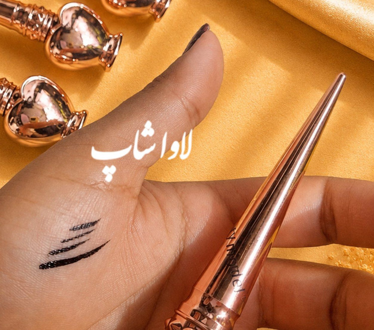 خط چشم مویی مشکی پوکه طلایی بیوتی اورجینال