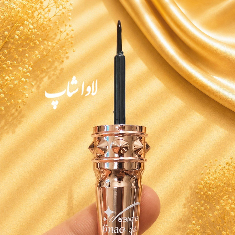 خط چشم مویی مشکی پوکه طلایی بیوتی اورجینال